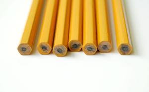 yellow pencils in a row